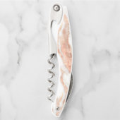 Gepersonaliseerd Koper Roos Goud Metallic Marmer Kurkentrekker (Voorkant)