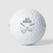 Gepersonaliseerd koppel net getrouwd met Pinky Pro Golfballen (Voorkant)