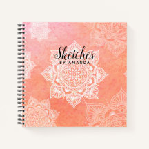 Gepersonaliseerd koraal mandala schetsboek