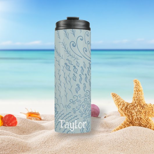 Gepersonaliseerd | Koraalrif Shell Print Thermosbeker