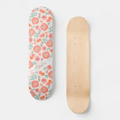 Gepersonaliseerd Koraalroze Waterverf Bloempatroon Persoonlijk Skateboard (Voorkant)