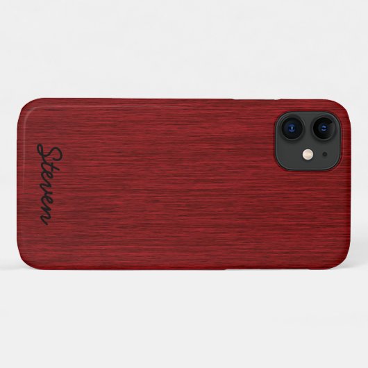 Gepersonaliseerd korrelig rood hout Case-Mate iPhone case (Achterkant (horizontaal))