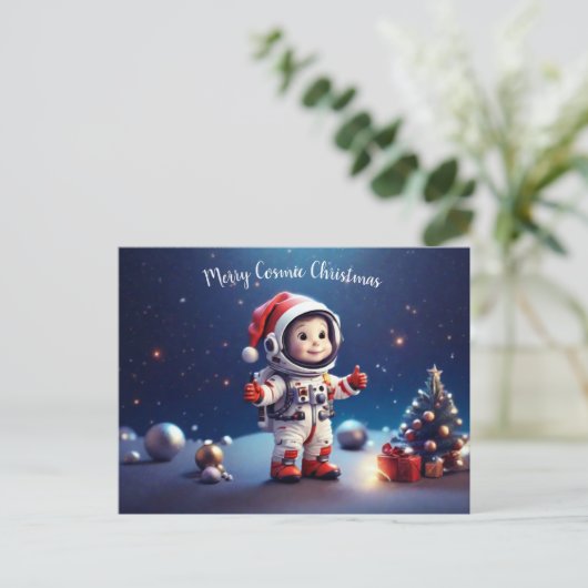 Gepersonaliseerd kosmische kerst briefkaart (Staand voorkant)