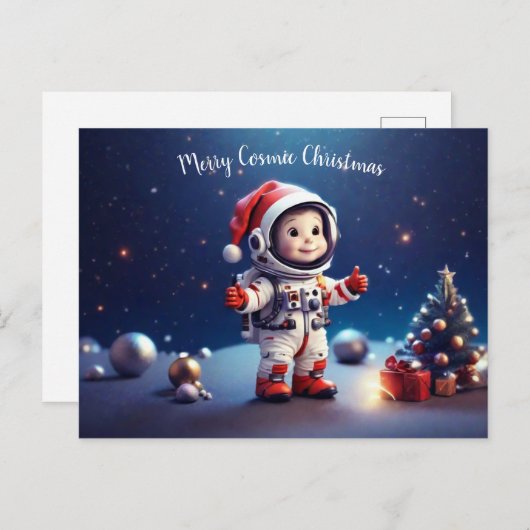 Gepersonaliseerd kosmische kerst briefkaart (Voorkant / Achterkant)