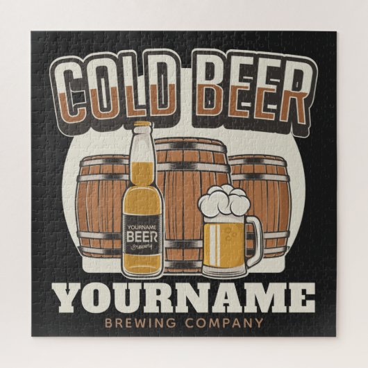 Gepersonaliseerd Koud Bier Eiken Vat Brouwerij Bro Legpuzzel (Verticaal)