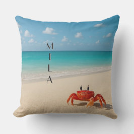 Gepersonaliseerd krabkussen – Mila | 20x20-inch ou Buitenkussen