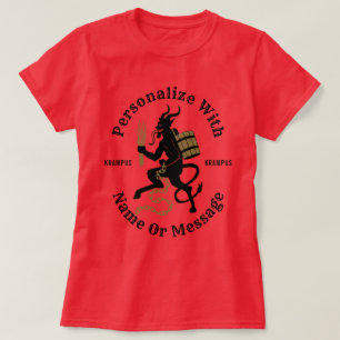 Gepersonaliseerd Krampus Red T-shirt
