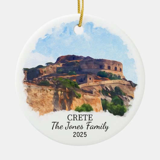 Gepersonaliseerd Kreta Ornament, Griekenland Keramisch Ornament (Voorkant)