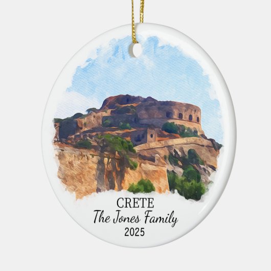 Gepersonaliseerd Kreta Ornament, Griekenland Keramisch Ornament (Links)