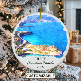 Gepersonaliseerd Kreta Ornament, Griekenland Keramisch Ornament