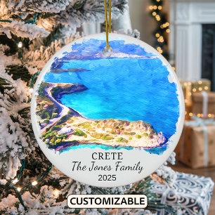 Gepersonaliseerd Kreta Ornament, Griekenland Keramisch Ornament