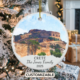 Gepersonaliseerd Kreta Ornament, Griekenland Keramisch Ornament