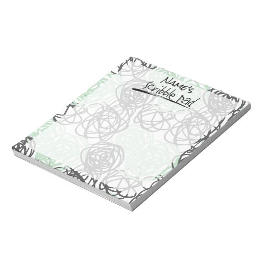 Gepersonaliseerd kribble Pad (mint/houtskool) Notitieblok (Linkerzijde)