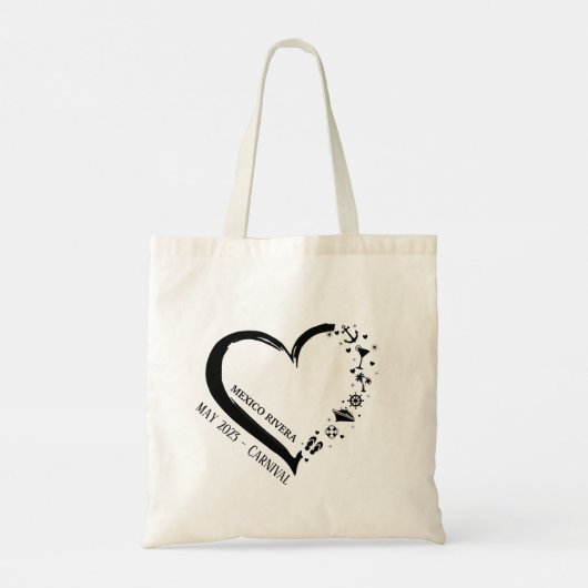 Gepersonaliseerd kruising van het hart tote bag (Achterkant)