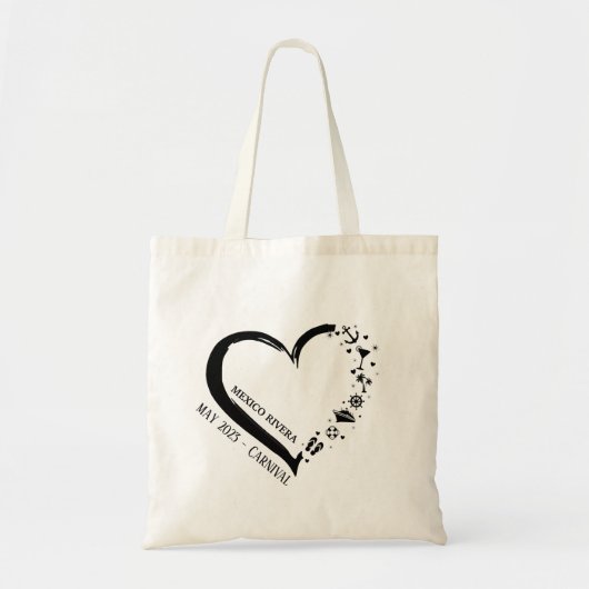 Gepersonaliseerd kruising van het hart tote bag (Voorkant)