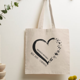 Gepersonaliseerd kruising van het hart tote bag