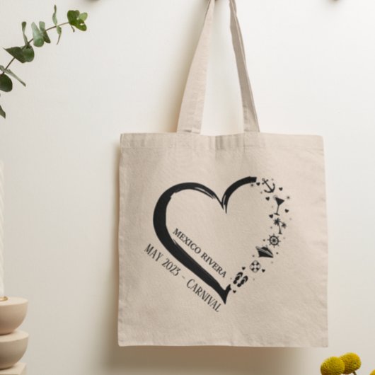 Gepersonaliseerd kruising van het hart tote bag