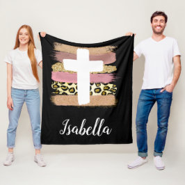 Gepersonaliseerd kruisje fleece deken