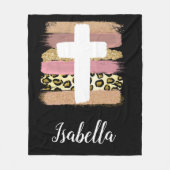 Gepersonaliseerd kruisje fleece deken (Voorkant)