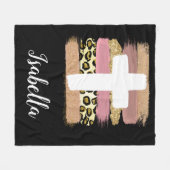 Gepersonaliseerd kruisje fleece deken (Voorkant (Horizontaal))