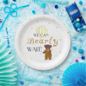 Gepersonaliseerd kunnen we Baby shower wachten Papieren Bordje (Feest)