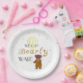 Gepersonaliseerd kunnen we Baby shower wachten Papieren Bordje (Feest)