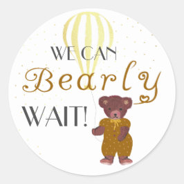 Gepersonaliseerd kunnen we Baby shower wachten Ronde Sticker