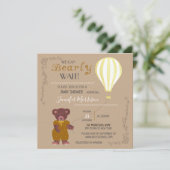 Gepersonaliseerd kunnen we het Baby shower meisje  Kaart (Staand voorkant)