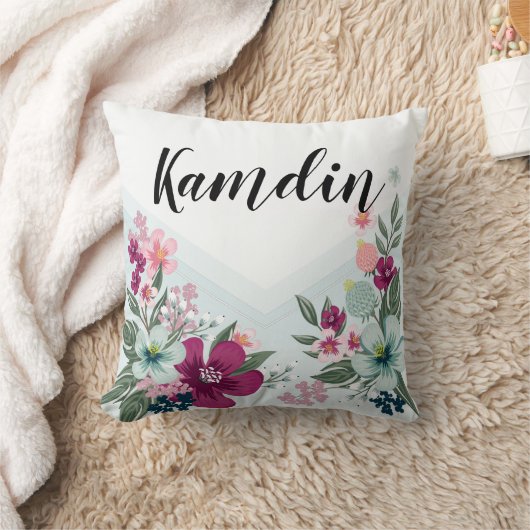 Gepersonaliseerd kussen Tropische bloem op Blue Om (Deken)