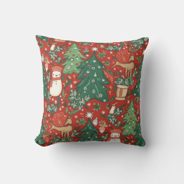 Gepersonaliseerd kussenkussen met kerstgevoel kussen (Voorkant)