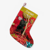 Gepersonaliseerd - Kute Cat-kerststop van Kimba Kleine Kerstsok (Voorkant (Hangend))