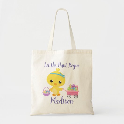 Gepersonaliseerd Laat de jacht beginnen Pasen Chic Tote Bag (Voorkant)