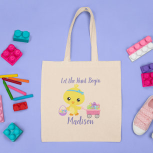 Gepersonaliseerd Laat de jacht beginnen Pasen Chic Tote Bag