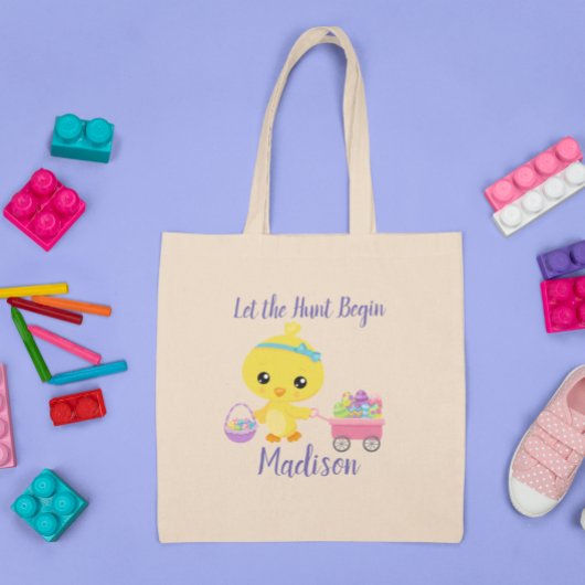 Gepersonaliseerd Laat de jacht beginnen Pasen Chic Tote Bag