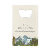 Gepersonaliseerd Laat het avontuur beginnen bruilo Creditkaart Flessenopener (Achterkant)