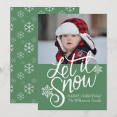 Gepersonaliseerd Laat het Snow-kerstfotokaart Feestdagenkaart (Voorkant / Achterkant)