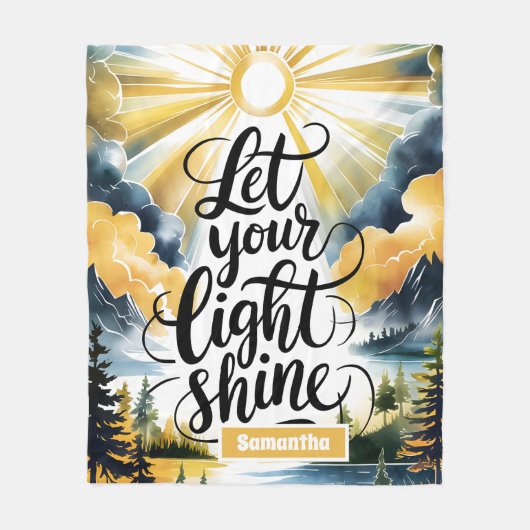 Gepersonaliseerd Laat Uw Licht Christelijk Schijne Fleece Deken (Voorkant)