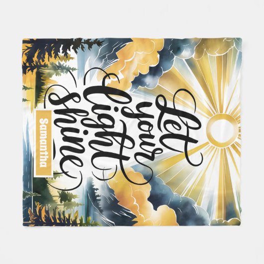 Gepersonaliseerd Laat Uw Licht Christelijk Schijne Fleece Deken (Voorkant (Horizontaal))