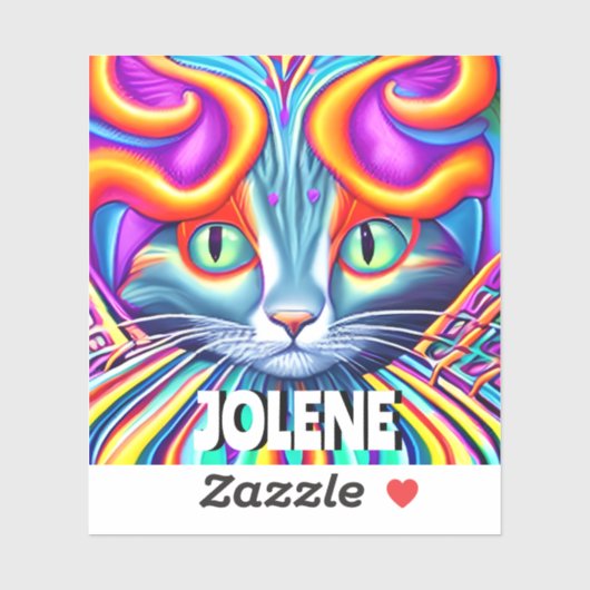 Gepersonaliseerd label | Unieke mystieke kat (Vel)