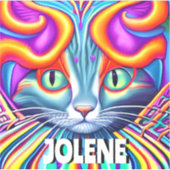 Gepersonaliseerd label | Unieke mystieke kat (Voorkant)