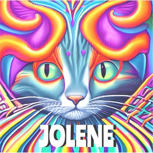 Gepersonaliseerd label | Unieke mystieke kat (Voorkant)