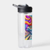 Gepersonaliseerd label | Unieke mystieke kat Waterfles (Rechts)