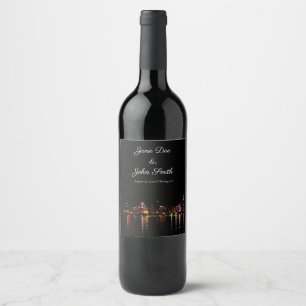 Gepersonaliseerd label voor Chicago Skyline Wine Wijn Etiket