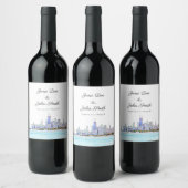 Gepersonaliseerd label voor Chicago Skyline Wine Wijn Etiket (Flessen)