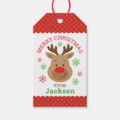 Gepersonaliseerd Label voor kerstrenrenrennen met  Cadeaulabel (Voorkant)