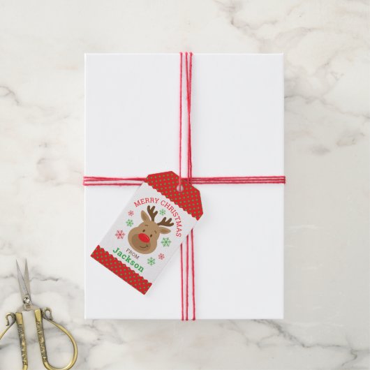 Gepersonaliseerd Label voor kerstrenrenrennen met  Cadeaulabel (Met Touw)