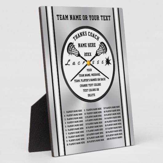 Gepersonaliseerd, Lacrosse Coach Gifts, Alle spele Fotoplaat (Zijkant)