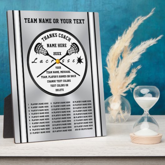 Gepersonaliseerd, Lacrosse Coach Gifts, Alle spele Fotoplaat (Zijkant)