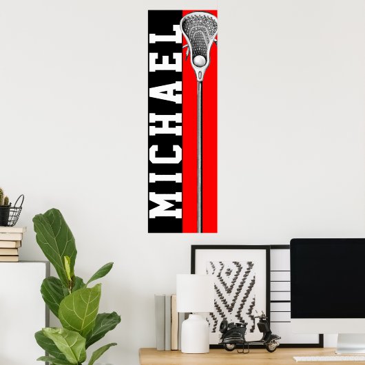 gepersonaliseerd lacrosse poster (Thuiskantoor)