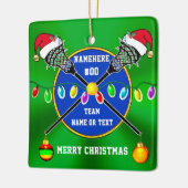 Gepersonaliseerd, Lacrosse-siermiddel voor jongens Keramisch Ornament (Links)